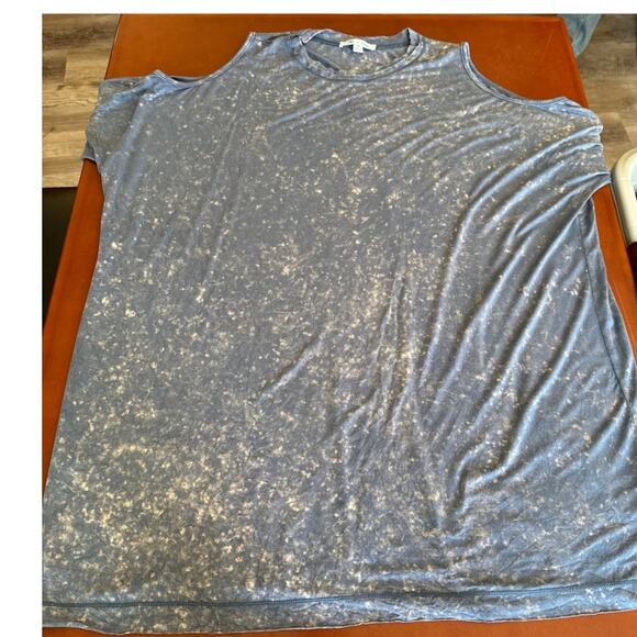 She + Sky Boho Blue Cold Shoulder Mineral Wash Dress - Size Small - Picture 5 of 7